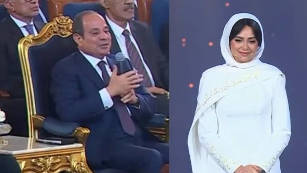 الرئيس المصري يدعو للفنانه هبة مجدي بالشفاء علي الهواء باحتفالية المولد النبوي الشريف